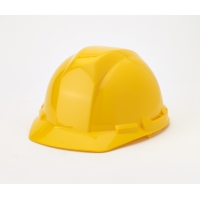 Polyethylene 4-Point Pin Lock Suspension Hard Hat, Yellow