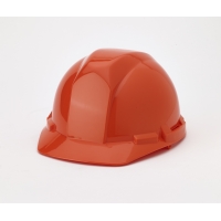 Polyethylene 4-Point Pin Lock Suspension Hard Hat, Orange