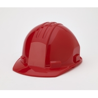 Polyethylene 4-Point Pin Lock Suspension Hard Hat, Red