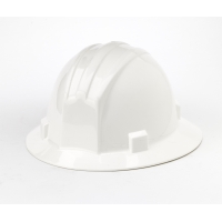Polyethylene Ratchet Suspension Full Brim Hard Hat, White