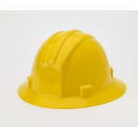 Polyethylene Ratchet Suspension Full Brim Hard Hat, Yellow