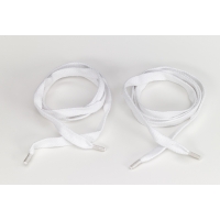Flat cord 5/8 in tipped laces, 48 in lengths, White