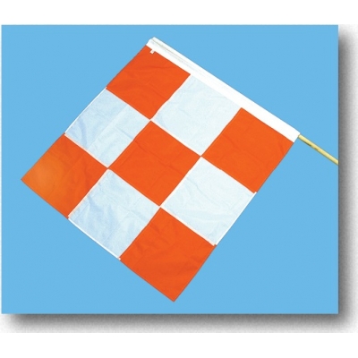 14977, Heavy Duty Nylon Airport Flag, 36 in. Length x 36 in. Width, Orange/White, Mutual Industries