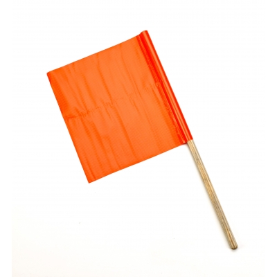 14994-0-12, Vinyl Highway Safety Flags, Reinforced 3-ply, 12 in. x12 in. x 24 in. staff(pack of 10), Mutual Industries