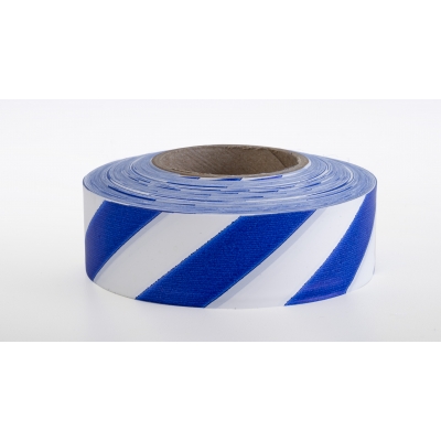 16002-225-1875, Flagging Tape Ultra Standard, 1-3/16 x 100 YDS, Blue and White Stripe (Pack of 12), Mutual Industries