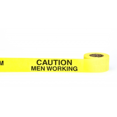 17771-45-2000, 2 X 40YDS REPULP CAUTION MEN WORKING OVRHEAD, Mutual Industries