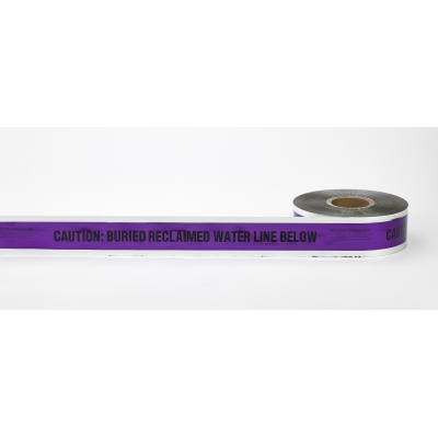 17774-52-6000, Polyethylene Underground Reclaimed Water Detectable Marking Tape, 1000' Length x 6 Width, Blue, Mutual Industries