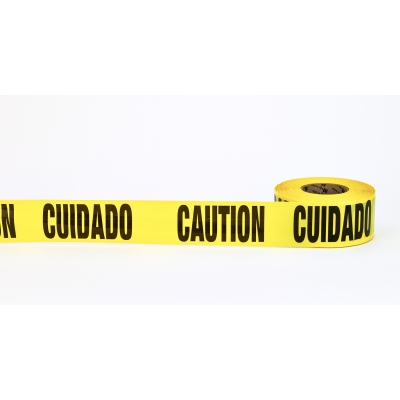 17779-51-3000, 3Mil Barricade Tape, Cuidado Caution, 3 x 1000', Yellow (Pack of 10), Mutual Industries