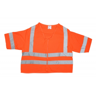 80161-0-103, ANSI Class 3 Durable Flame Retardant Vest, Solid, Orange, Large, Mutual Industries