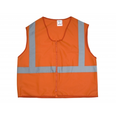 84910-0-107, ANSI Class 2 Non Durable Flame Retardant Vest, Solid, Orange, 4XLarge, Mutual Industries