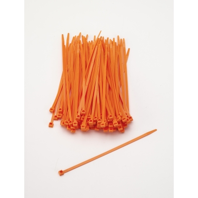 M14970-145-7, Multi-Purpose Locking Ties, 7 in., Neon Orange (Pack of 100), Mutual Industries