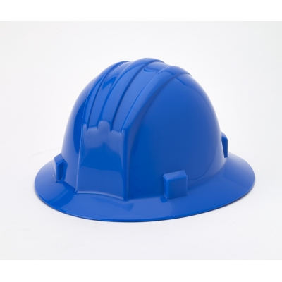 M50210-25, Polyethylene Ratchet Suspension Full Brim Hard Hat, Blue, Mutual Industries