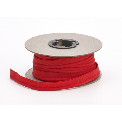 M62-050-9703-15, Broadcloth cord piping, 1/2 in Wide, 15 yds, Red, Mutual Industries